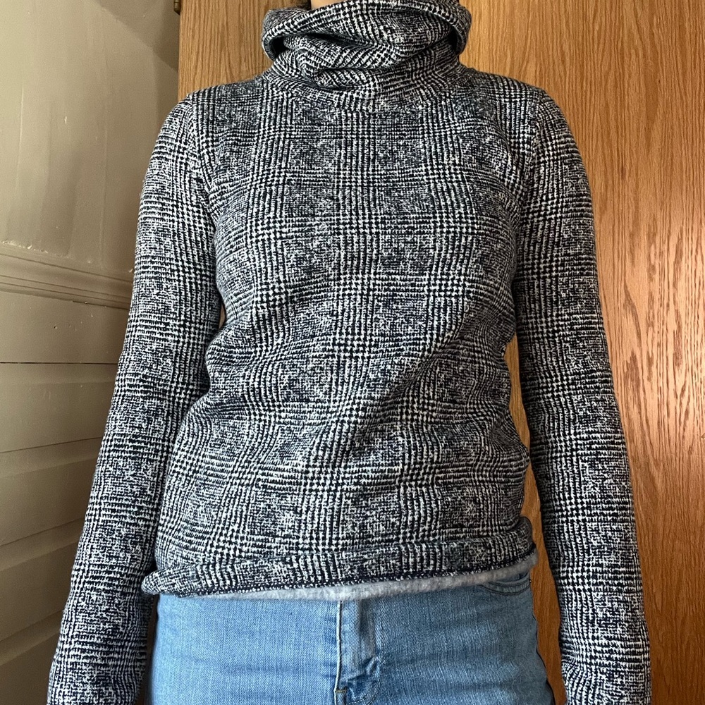 Blue and white J Crew turtleneck